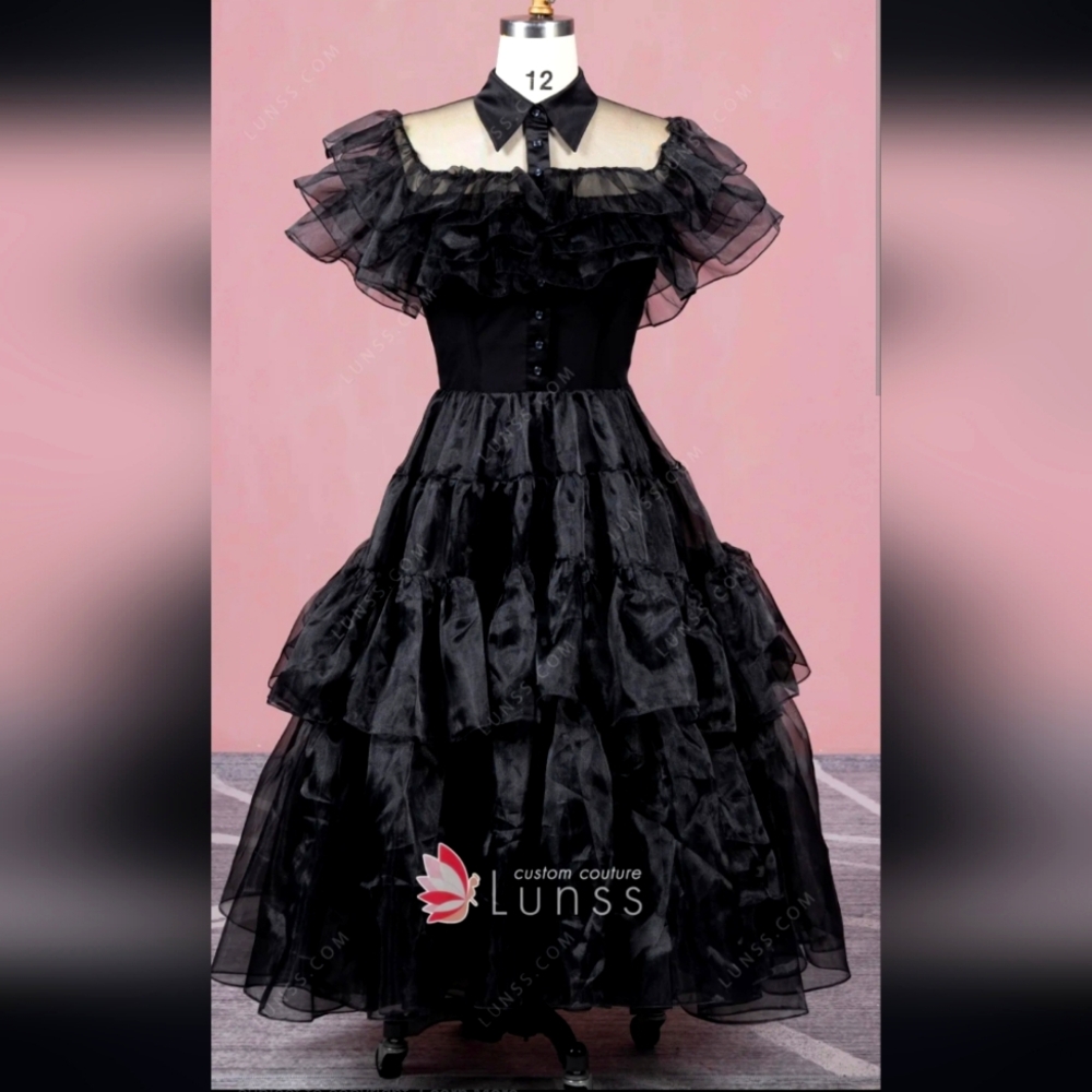 Kids Wednesday Addams Prom Dress Costume